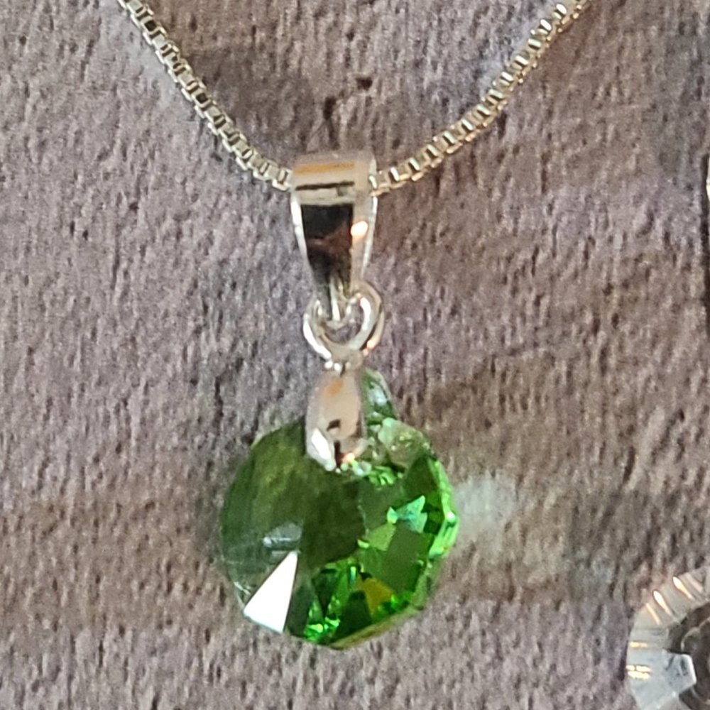 Swarovski® Crystal Green Pendant on a Chain